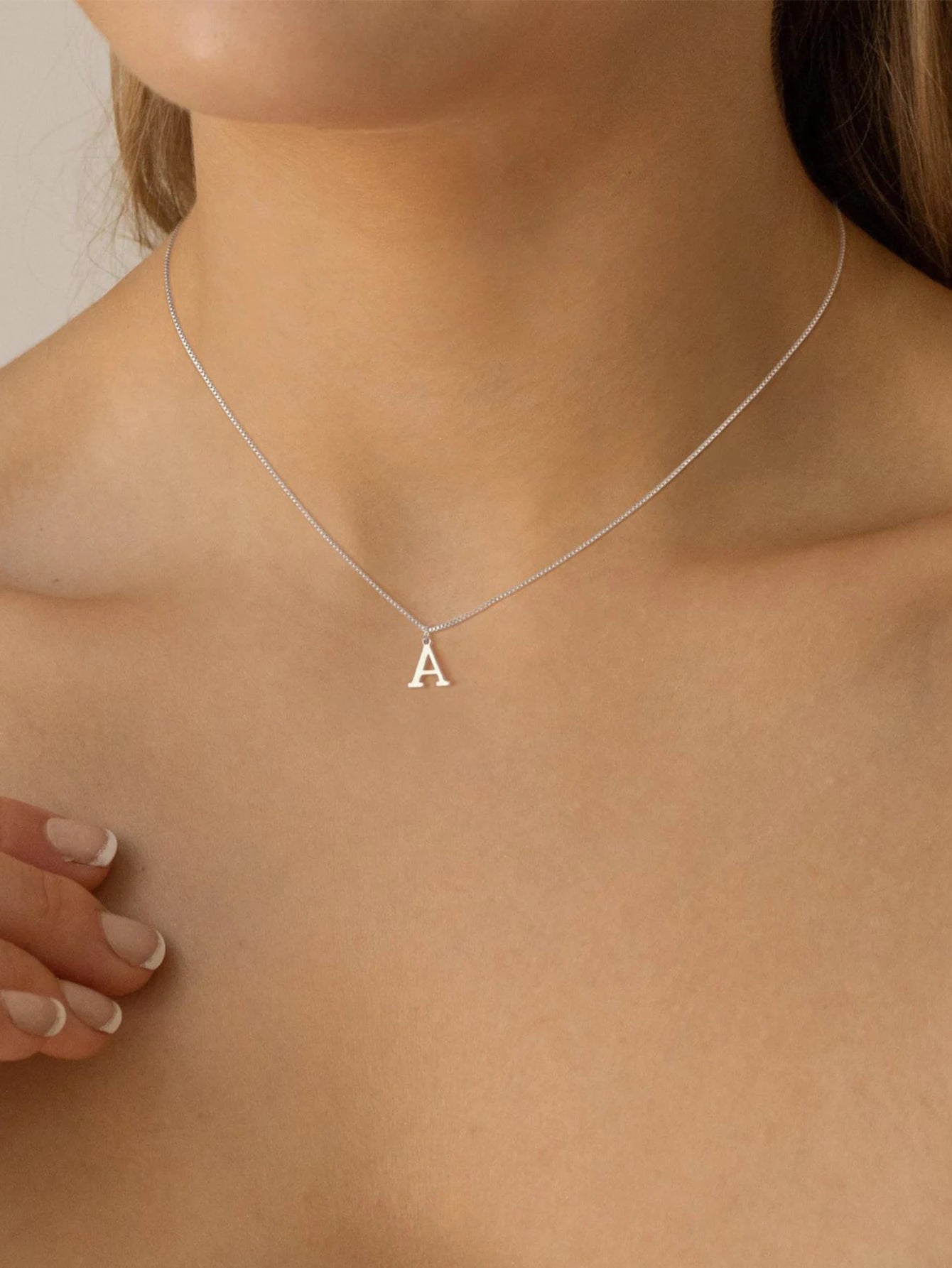 Initial Necklace Stainless Steel Jewelry Simple A-Z Alphabet Pendants Choker