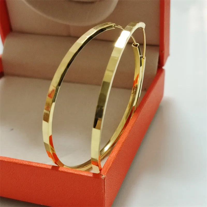 Fashion18K Gold Plated Hoop Earrings For Women 925 Sterling Silver 2.0mm Fashion Earring