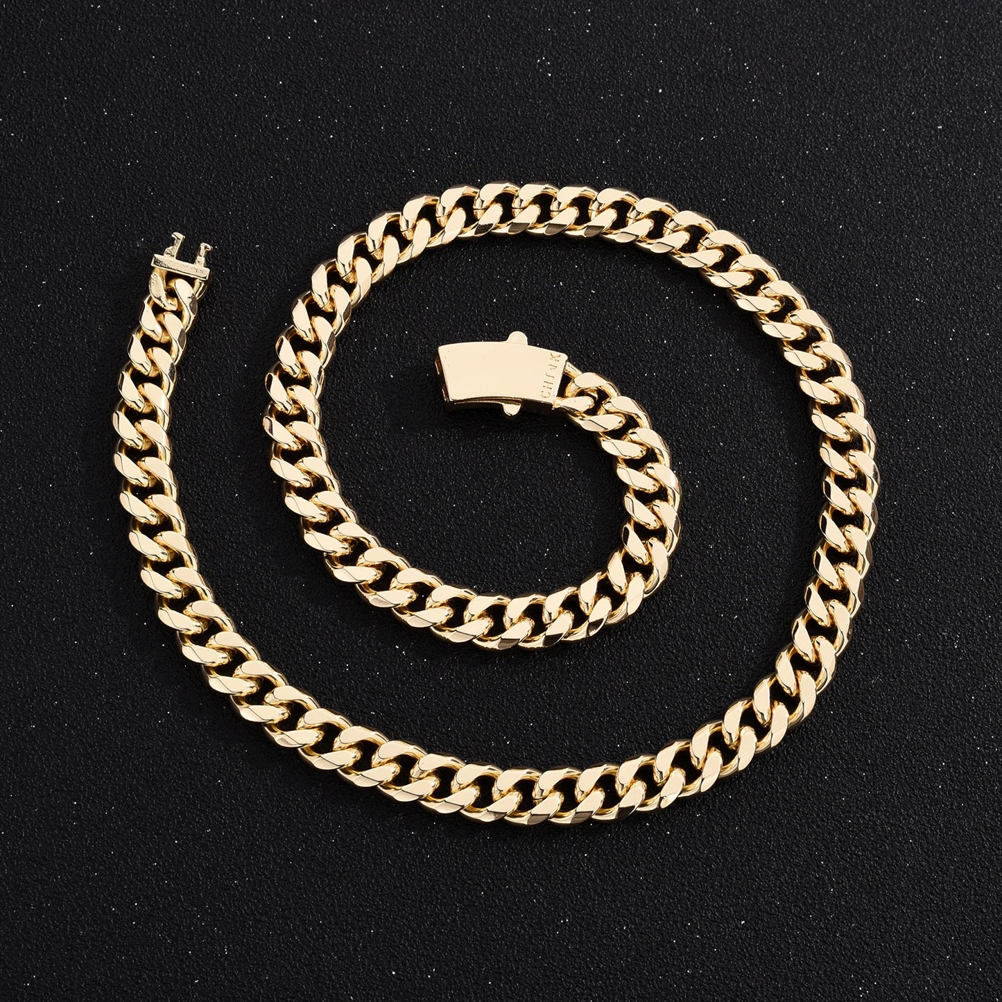 Long Lock Rectangular Zircon Set Cuban Necklace Ice Crystal Small Crystal Zircon Chain