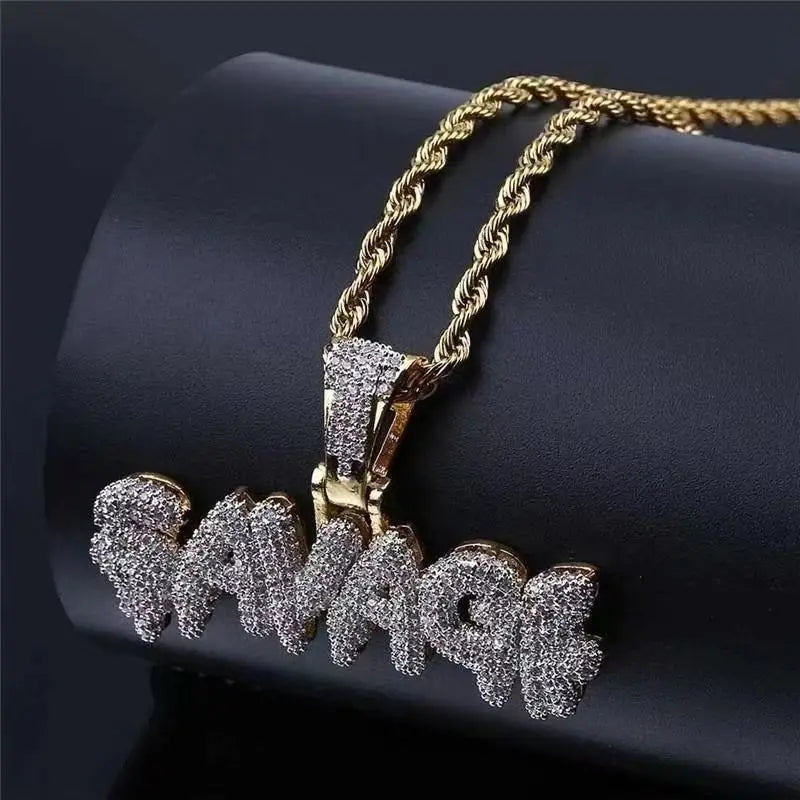 Iced Out Savage Pendant Shiny Bing Cubic Zirconia Necklace