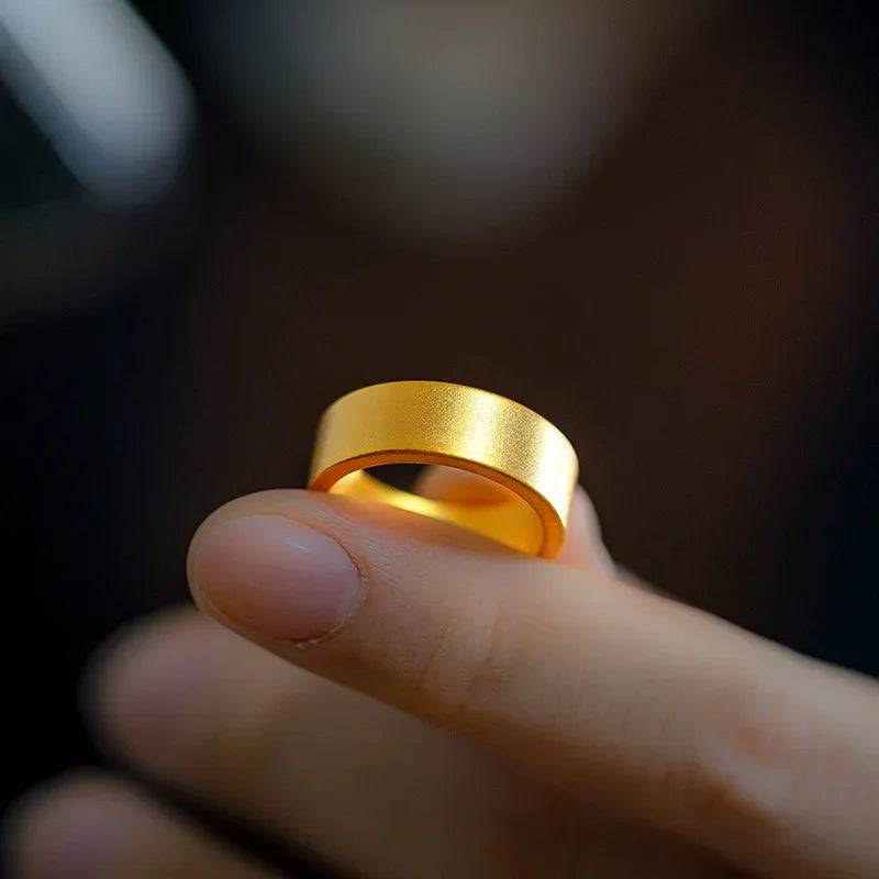 real gold 24K yellow gold Ancient Law Inheritance Ring