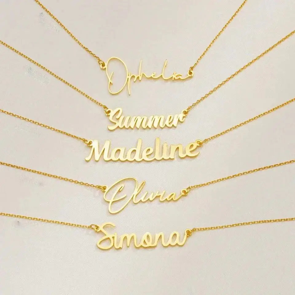 Name Letter Necklace Personalized Stainless Steel Simple Pendant Clavicle Chain