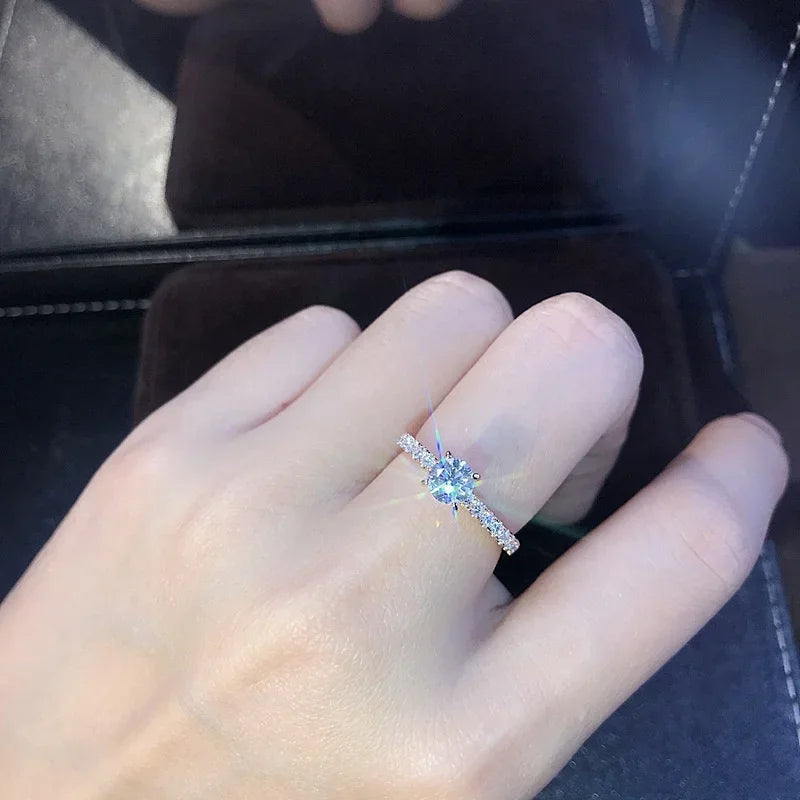 Trendy Shiny Crystal Ring Simplicity Elegant Temperament
