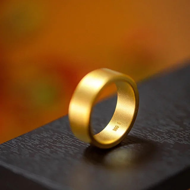 real gold 24K yellow gold Ancient Law Inheritance Ring