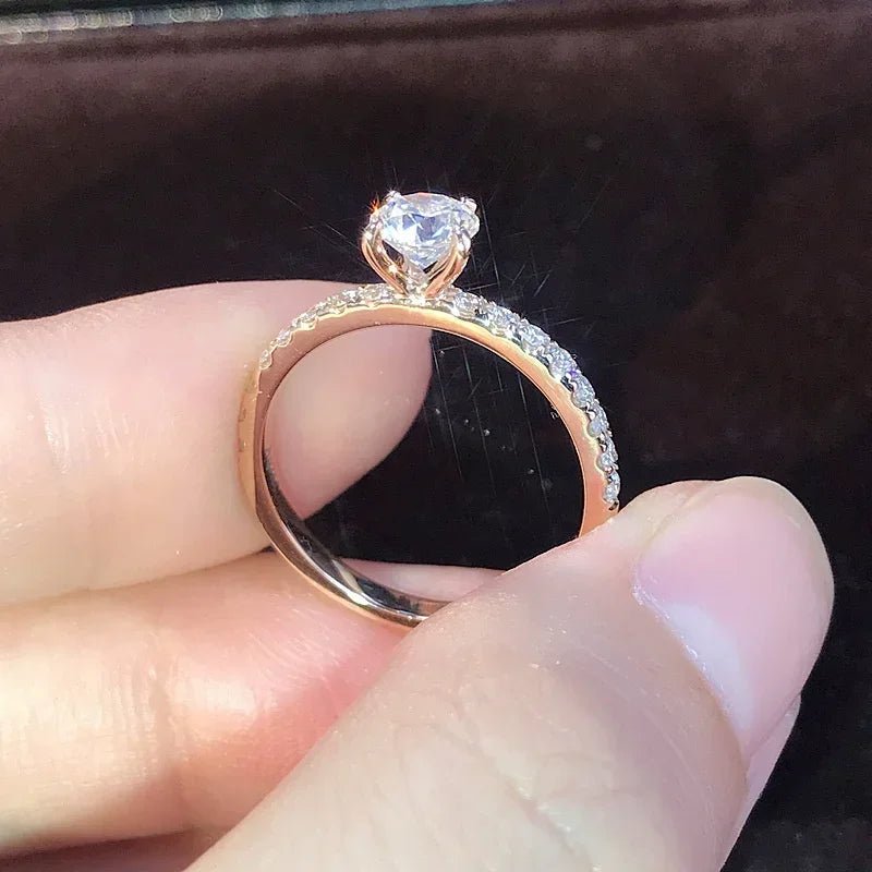 Trendy Shiny Crystal Ring Simplicity Elegant Temperament